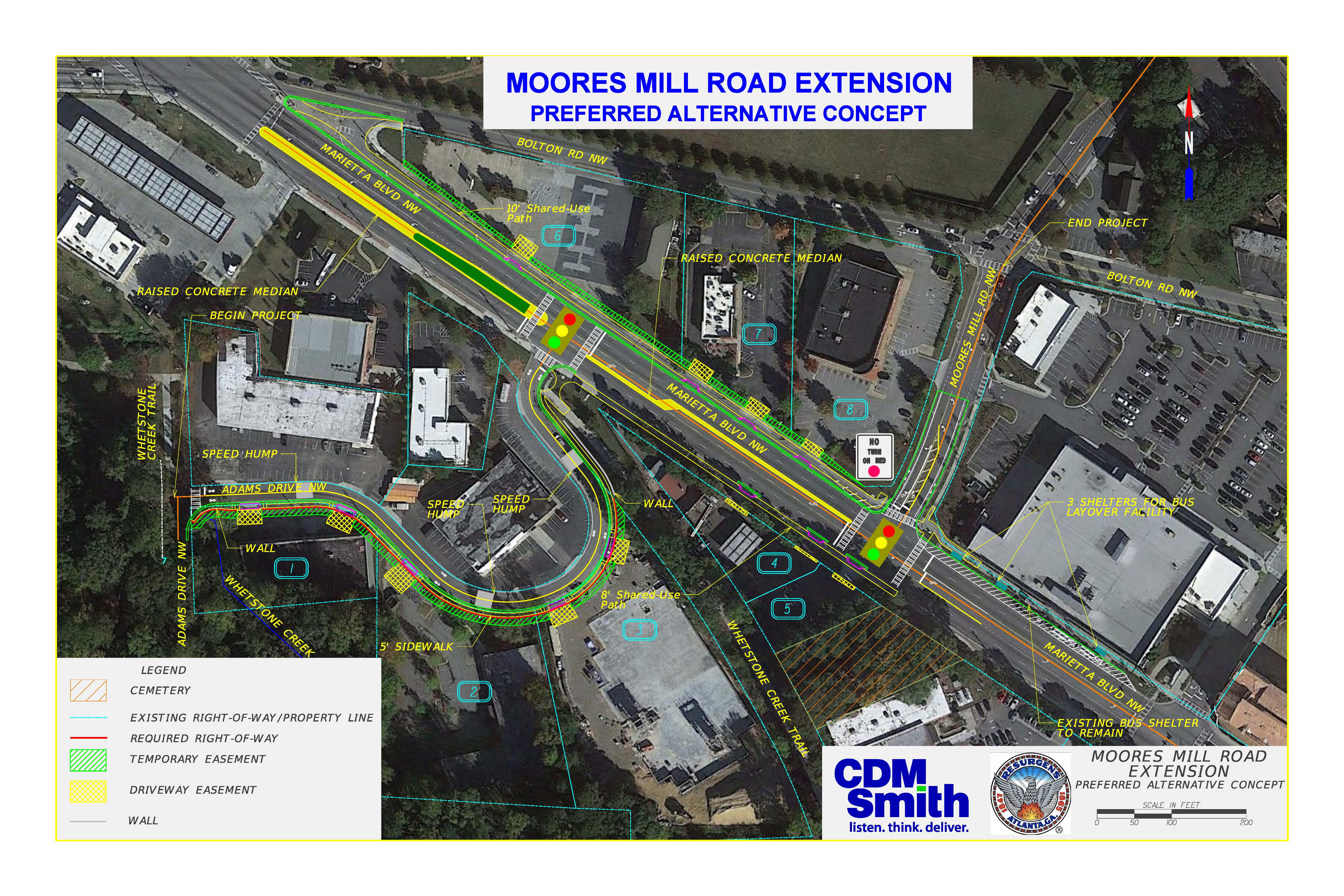 Adams Drive and Marietta Boulevard/Moores Mill Road Multimodal Roadway